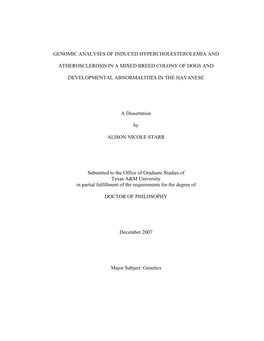 Genomic Analyses of Induced Hypercholesterolemia And