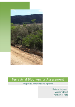 Terrestrial Biodiversity Assessment Proposed Herbertsdale Pipeline