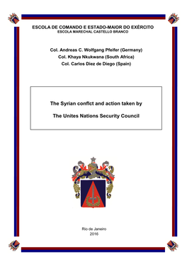The Syrian Conflct and Action Taken by the Unites Nations Security Council