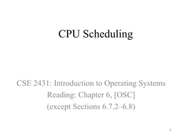 CPU Scheduling