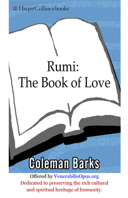 RUMI: the BOOK of LOVE: Poems of Ecstasy and Longing