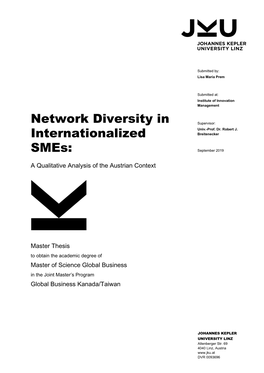 Network Diversity in Internationalized Smes