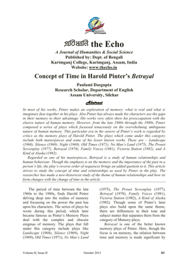 Concept of Time in Harold Pinter's Betrayal