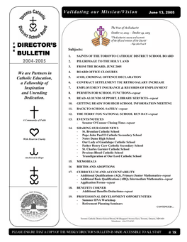 Director's Bulletin