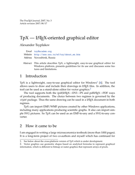 Tpx — LATEX-Oriented Graphical Editor Alexander Tsyplakov