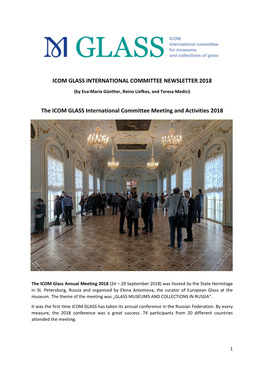 Icom Glass International Committee Newsletter 2018