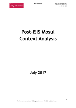 Post-ISIS Mosul Context Analysis