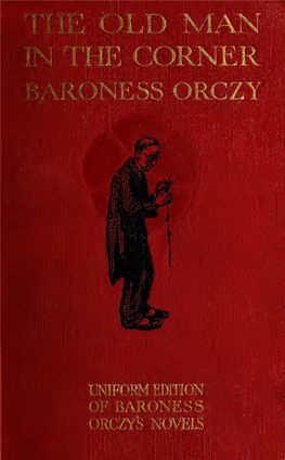 Thd Old Man in the Corner /By Baroness Orczy