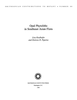 Opal Phytoliths in Southeast Asian Flora