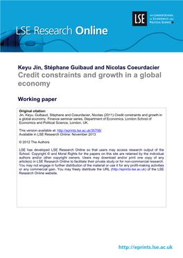 Credit Constraints and Growth in a Global Economy