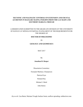 Tectonic and Magmatic Controls on Extension and Crustal Accretion in Backarc Basins, Insights from the Lau Basin and Southern Mariana Trough