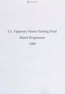 Co. Tipperary Senior Hurling Final Match Programme 1989