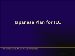 Japanese Plan for ILC