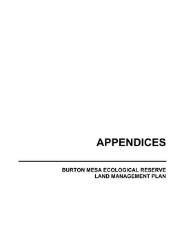 Burton Mesa Ecological Reserve Land Management Plan APPENDICES