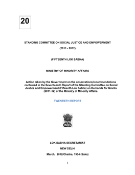 Standing Committee on Social Justice and Empowerment