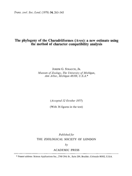 The Phylogeny of the Charadriiformes (Aves): a New Estimate Using the Method of Character Compatibility Analysis