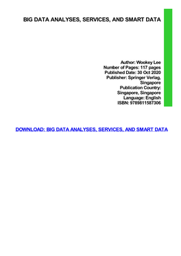 Big Data Analyses, Services, and Smart Data Ebook