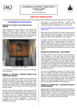 Lichfield & District Organists' Association