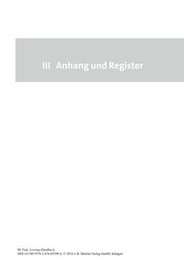 III Anhang Und Register