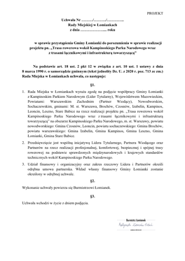 Trasa Rowerowa Wokół Kampinoskiego Parku Narodowego Wraz Z Trasami Łącznikowymi I Infrastrukturą Towarzyszącą”