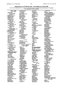 Infected Areas As on 22 February 1990 — Zones Infectées Au 22 Février 1990
