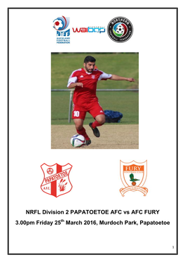 1 AFC Fury 25 March 2016