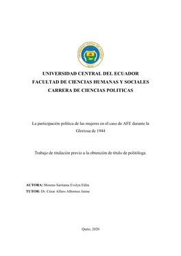 Universidad Central Del Ecuador Facultad De Ciencias Humanas Y Sociales