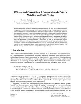 Efficient and Correct Stencil Computation Via Pattern Matching