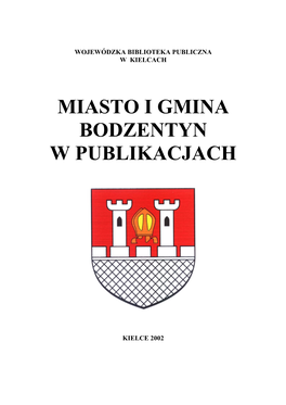 Miasto I Gmina Bodzentyn W Publikacjach