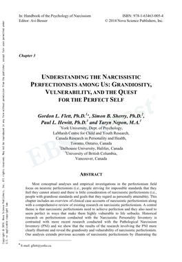 Understanding the Narcissistic Perfectionists Among Us: Grandiosity, Vulnerability, and the Quest for the Perfect Self
