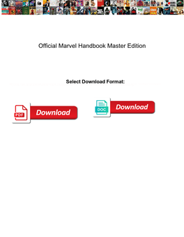 Official Marvel Handbook Master Edition