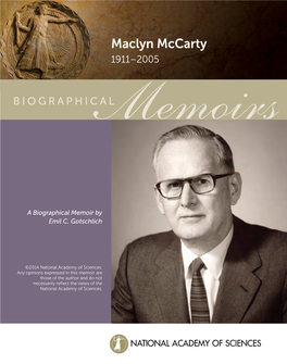 Maclyn Mccarty 1911–2005