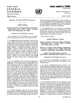 General Assembly Had the Relevant Documents, Would Take the Floor in Order to Adopted on 12 October 1970 in Its Resolution 2621 (XXV).·