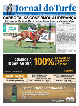 GARBO TALKS CONFIRMOU a LIDERANÇA Corredor Do Haras Do Morro Venceu Grupo 3 Com Muita Autoridade