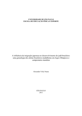 A Influência Da Imigração Japonesa No Desenvolvimento Do Judô Brasileiro