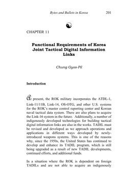 Functional Requirements of Korea Joint Tactical Digital Information Links