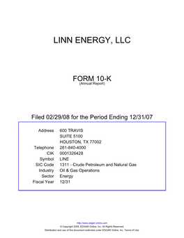 Linn Energy, Llc