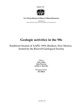 Geologic Activities in the 90S