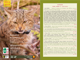 2013 2014 Annales Scientifiques Wissenschaftliches Jahrbuch