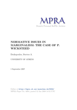 Normative Issues in Marginalism: the Case of P