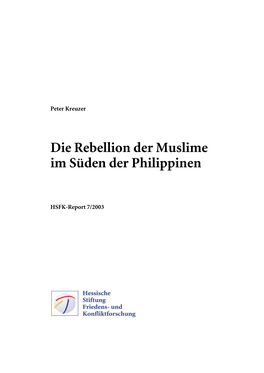 Die Rebellion Der Muslime Im Süden Der Philippinen