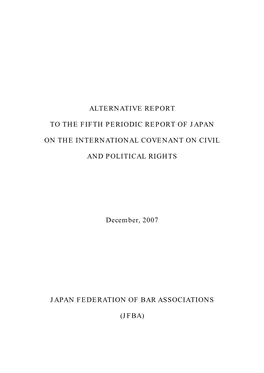 Alternative Report to the Fifth Periodic Report Of