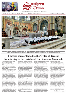Thirteen Men Ordained to the Order of Deacon for Ministry in the Parishes