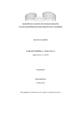 GRAND CHAMBER CASE of SCOPPOLA V. ITALY (No. 3)