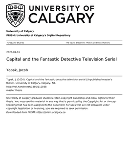 Capital and the Fantastic Detective Television Serial