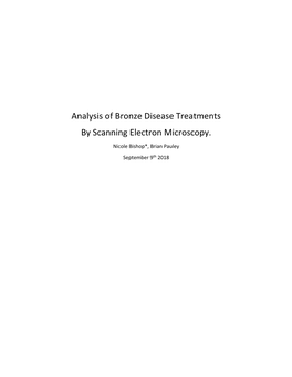 Analysis of Bronze Disease Treatments by Scanning Electron Microscopy