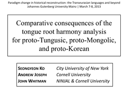 The Mongolic Vowel Shift Revisited