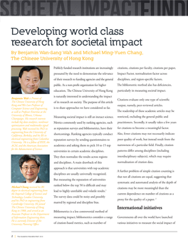 Developing World Class Research for Societal Impact by Benjamin Wan-Sang Wah and Michael Ming-Yuen Chang, the Chinese University of Hong Kong