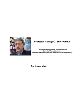 Professor George G. Stavroulakis