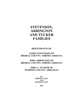 Stevenson, Arrington and Tucker Families